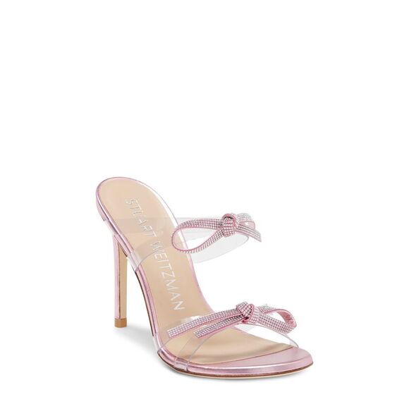 STUART WEITZMAN Womens Bow 100 Round Toe Stiletto Slip On Heeled Sandal 6.5 B